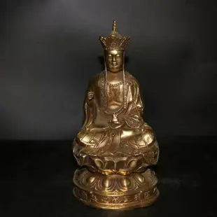 純銅地藏王菩薩銅佛像九華山地藏菩薩像娑婆三圣佛像客廳家居供奉