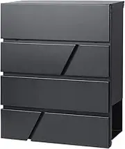 Lockable Mailboxes with Keys,Outdoor Wall Mounted Mail Box with Large Capacity,14 3/10" x 4 1/10" x 13", Black
