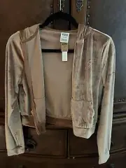 Victoria's Secret PINK S/P Hoodie Caramel Kiss VELOUR SHINE LOGO