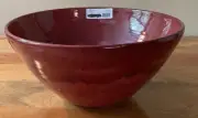 Vessel Sink Studio Pottery Bowl Red Signed Extra Large 13” W x 7.25” Deep New