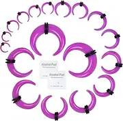 orilace 20 Pcs Ear Stretching Kit Buffalo Pincher Septum Piercing Jewelry 14G 12G 10G 8G 6G 4G 2G 0G 00G Septum Rings Nose Septum Stretching Kit for Women Men
