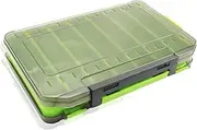 TENOL Double Sided Fishing Tackle Box Container Practical Water Resistant Large Capacity Portable Durability Storage Organizer Case, 13.5cmx10cmx2.5cm