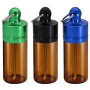 Portable Pill Case Container Airtight Keychain Camping Travelling With Spoons