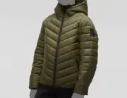 $395 Moose Knuckles Unisex Kids Green Plymouth Hooded Quilted Jacket Size XS