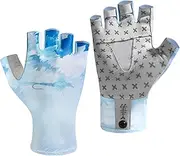 BASSDASH Unisex UPF 50+ Half Finger Sun Gloves Fingerless Breathable UV Protection for Fishing Hiking Kayaking Rowing FG02