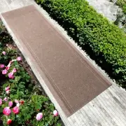 Anti-Slip Light Weight Low Profile Beige Outdoor Rug
