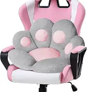 Ditucu Cat Paw Cushion Kawaii Chair Cushions 27.5 x 23.6 inch Cute Stuff Seat Pad Comfy Lazy Sofa Office Floor Pillow for Gaming Chairs Room Decor Grey