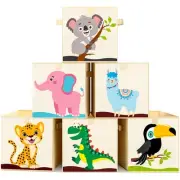 6 Pcs Collapsible Cube Storage Bins Kids Foldable Storage Cube Organizer Fabr...