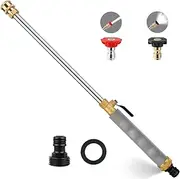 2025 Upgraded Jet Nozzle Power Washer for Garden Hose, 2-In-1 High Pressure Wand with 2 Different Nozzles and Quick Connectors High Pressure Washer Tools For Patio Car Pet Window Washing (Gray)