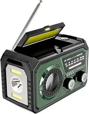 16000mAh Emergency Radio, Hand Crank Portable Solar Radio AM/FM/WB NOAA Multifunctional LED Flashlight Reading Lamp Power Bank Phone Charger Speaker for Outdoor