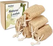 Natural Loofah Sponge Organic Loofa Exfoliating Body Scrubber Luffa Sponge Men and Women Body Scrubber for Skin Back and Face Shower Loofah with Lanyard