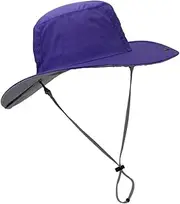 [Baluue] Breathable Uv Protection Sun Hat for Men Women Big Hat Lanyard for Summer Outdoor Activities Purple