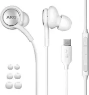 AKG Earphones Type C Plug with Microphone for ZTE nubia Red Magic 8 Pro - White
