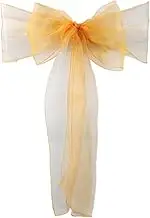 Chair Sashes,Reception Décor, 272cm X 18cm Chair Sashes Bows Tie Ribbon Wider Chair Cover Bow Pack of 100 (Red) (Color : Gold)