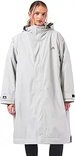 [onesnug] Unisex Outdoor Changing Robe Long Sleeve Coat Windproof & Waterproof Robe with Hood For Beach Wild Swimming Surfing & Walking Oversized Quick Dry, Light Grey, One Size