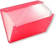 A4 Expanding File Folder - Clear 13 Gusset Pocket Folder - Multi Section Folder with Stud Wallet Closer - Document Wallet Folder by Arpan (Pink), ST-9604