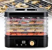 5 Tray Food Dehydrator Fruit Dryer Machine, Household Dried Fruit Machine, with 5-Trays Digital Adjustable Timer & Temperature Control, for Drying Fruit, Meat, Vegetable, Jerky and Pet Treat