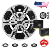 Sleek 8-Inch Chrome Wheel Covers - Compatible with E-Z-Go & Yamaha Golf Carts