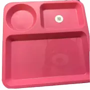 8 Pillowfort Pink Divided Tray Plate Dishwasher Microwave Safe Bear Print, NWT