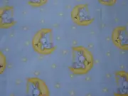 Bunny Moon & Stars Grey Flannelette Front Baby Bib Towelling Back Handmade
