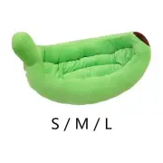 Dog Bed Pet Themed Machine Washable Removable Cover Plush Cozy and Dog Banana
