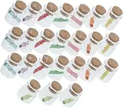 Mobestech 24pcs Mini Cork Glass Bottles with Lids for DIY Crafts Cute Wishing Vials for Wedding Favors Decorative Party Supplies Clear Mini Jars for Creative Projects