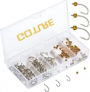 Goture 120PCS Fly Barb Fishing Hooks with Magnetic Components Box - High Carbon Steel Fly Tying Fishing Hooks Kit