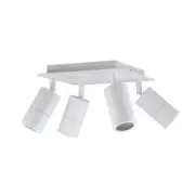 Pillar Light Adjustable 4 Light GU10 White IP44 Square Back Plate