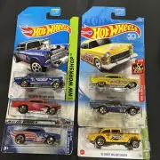 Hot Wheels '55 Chevy Bel Air Gasser - '55 & 57 Chevy - Lot Of 6 ( Cards Poor)