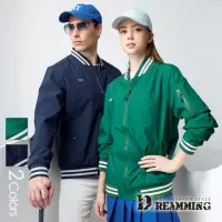 在飛比找momo購物網優惠-【Dreamming】球衣領休閒飛行夾克外套 男女可穿 防風