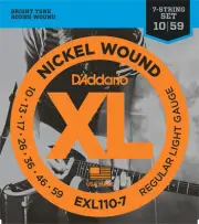 10 Sets D'Addario EXL110-7 7-String Nickel Regular Light Guitar Strings 10-59
