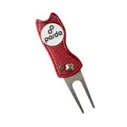 Pardo Divot Repair Tool, All-Metal Switchblade-Style - Red