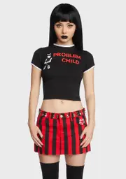 [Dolls Kill x Emily The Strange] God Save The Strange Ringer Tee