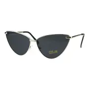 Womens Oversized Cateye Sunglasses Metal Frame Spring Hinge UV 400