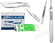 SCALPEL BLADES #20 + #11 100PCS EACH + HANDLE #3 +HANDLE #4 SURGICAL VETERINARY