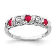 14k White Gold 2.75mm Ruby A Real Diamond ring