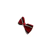 Boys Red With Black & White Stripes Patterned Bow Tie