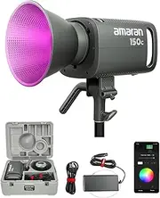 Aputure amaran 150c Video Light,RGB Studio Light 150W Output Bowens Mount Point-Source LED Video Light,15,610 lux @ 1m 2,500K ~7,500K CCT,APP Control 9 System FX Photography Lighting