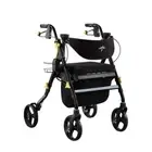 Medline Walkers Empower Rollator Black Adjustable Height Folds Flat Silver