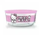 Pyrex Hello Kitty 4-Cup Round Glass Storage Container Pink Airtight Lid, 2-Piece