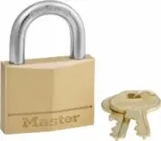 Master Lock Diamond Brass Padlock 40mm Wide Body - Steel Shackle