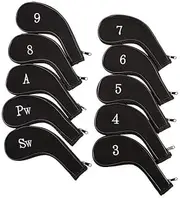 Golf Iron Headcovers Golf Club Head Cover Iron Wedge Head Protector with Zip and Embroidered Numbers