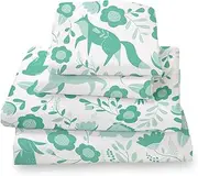 Where The Polka Dots Roam Seafoam Green Folktale Full Size 4 Piece Bedding Set, Super Soft Bedsheets for Kids, Boys, Girls, Includes 1 Fitted Sheet, 1 Flat Sheet, 2 Pillowcases