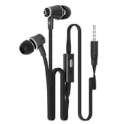 2Pcs JM21 In-ear 3.5mm Plug Bass Wired Control Earphone With Mic for Xiaomi Samsung iPhone BLACK COLOR