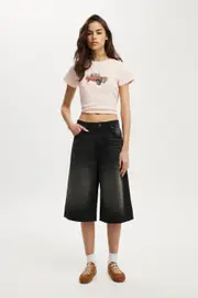 [Cotton On Women] Cotton On Women - 91 Baggy Denim Jort - Y2k washed black 16 Y2K WASHED BLACK