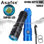 超亮便攜式休閒手電筒AF17D XHP50 LED潛水手電筒使用26650電池4種模式1200LM水下50M釣魚水肺IP