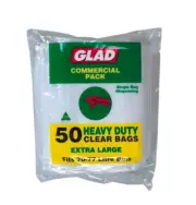 Glad 70l Heavy Duty Clear Garbage Bags Self Dispensing Pack Extra-Large 50pk