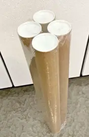 3" x 36" Kraft Tubes - 4 Pack - for Mailing/Shipping and Storage, with [+ Caps]
