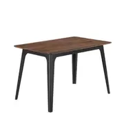 Design Square Classic Modern Rectangular Kitchen Dining Table 120cm Solid Wood Legs Walnut