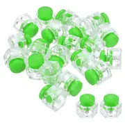 Cord Locks, 50 Pack Hexagonal Spring Toggle Stopper, Clear Green